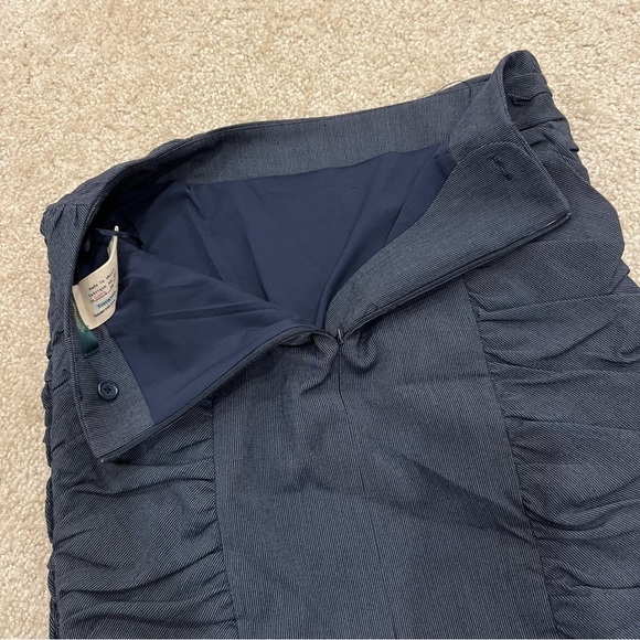 Anthropologie Cantonnier Blue Rouching Pencil Skirt WomenSize 6 Blue Knee Length - Picture 13 of 13
